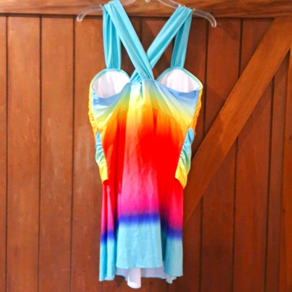 **Multicolor Swim Dress & Shorts (XXL)** - Picture 3 of 5